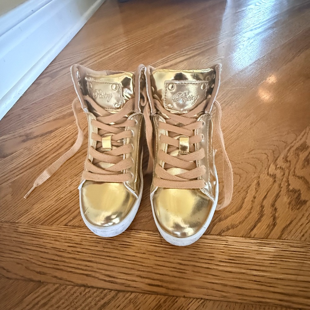 Pastry Gold Metallic High-Top Kids Sneakers